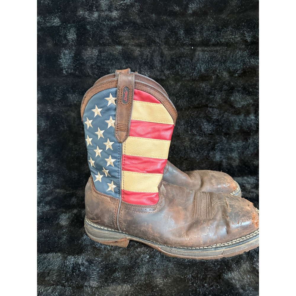 Durango Rebel Mens American Flag Western Boots Brown Square Toe DDB0046 13 W